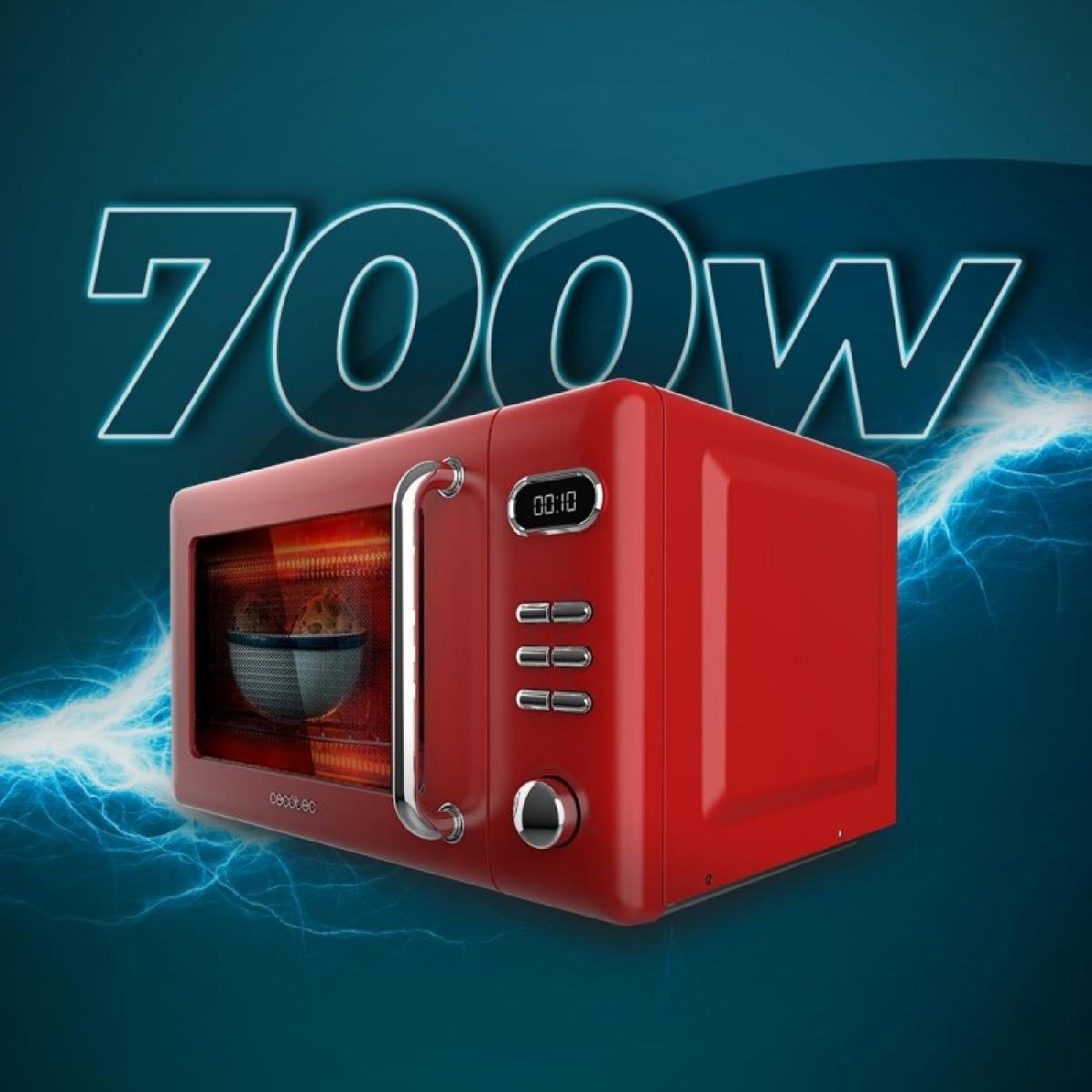 Cecotec Microondas con grill Microondas 20l con grill proclean 5110 retro red
