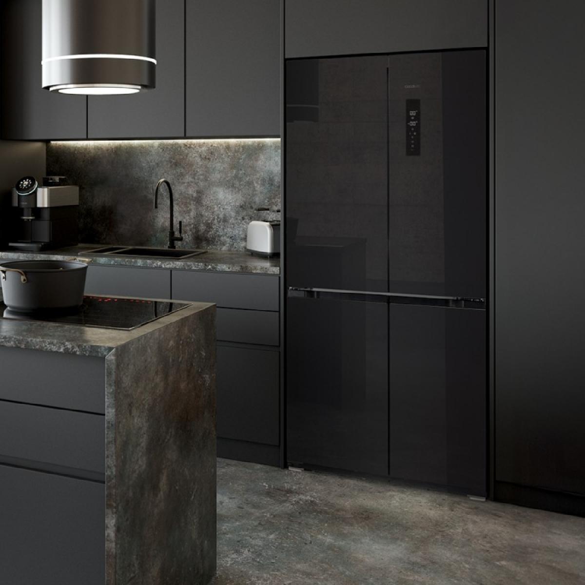 Cecotec Frigoríficos 4 puertas Bolero CoolMarket 4D 436 Black Glass E