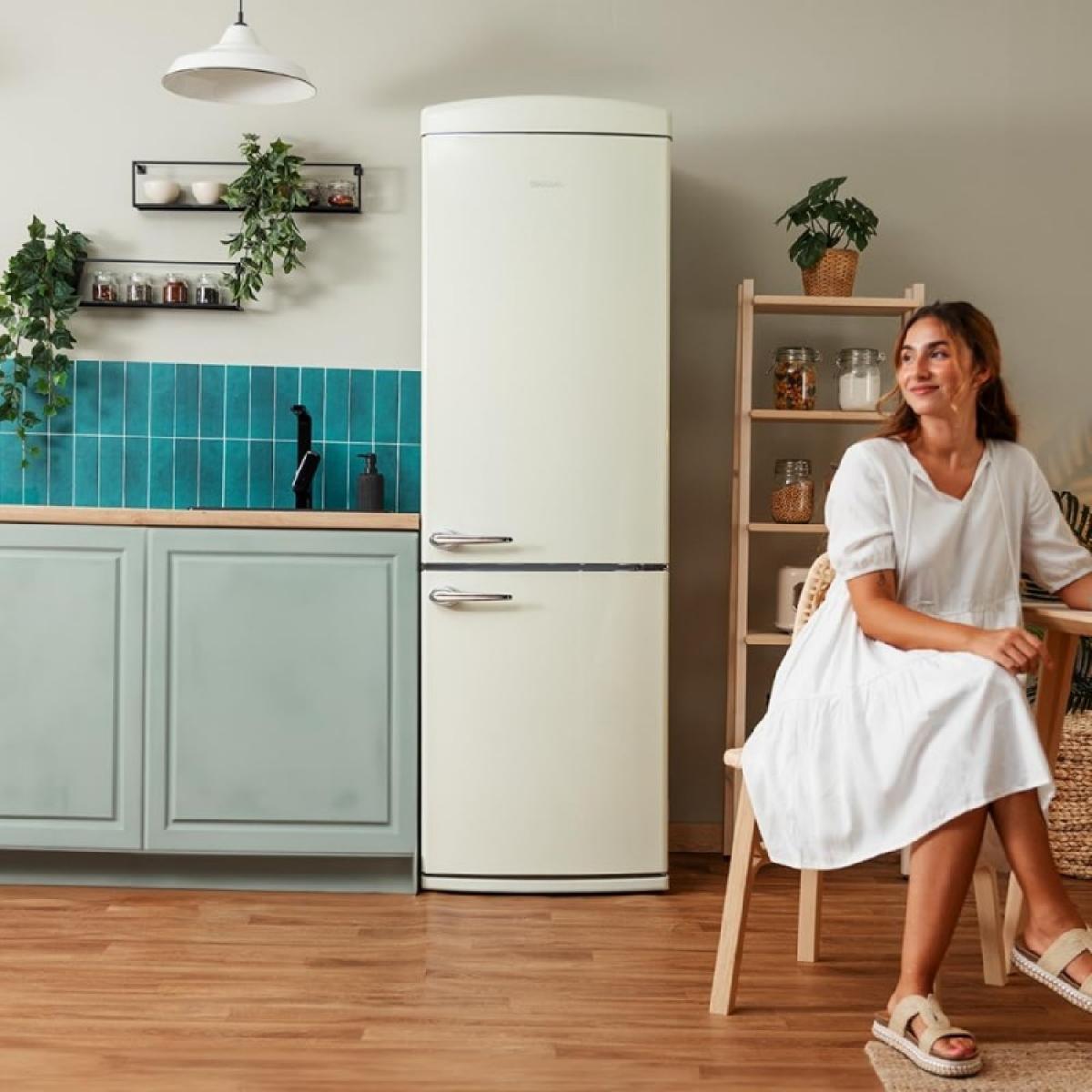 Cecotec Frigoríficos retro Bolero CoolMarket Combi Origin 294+ Beige E