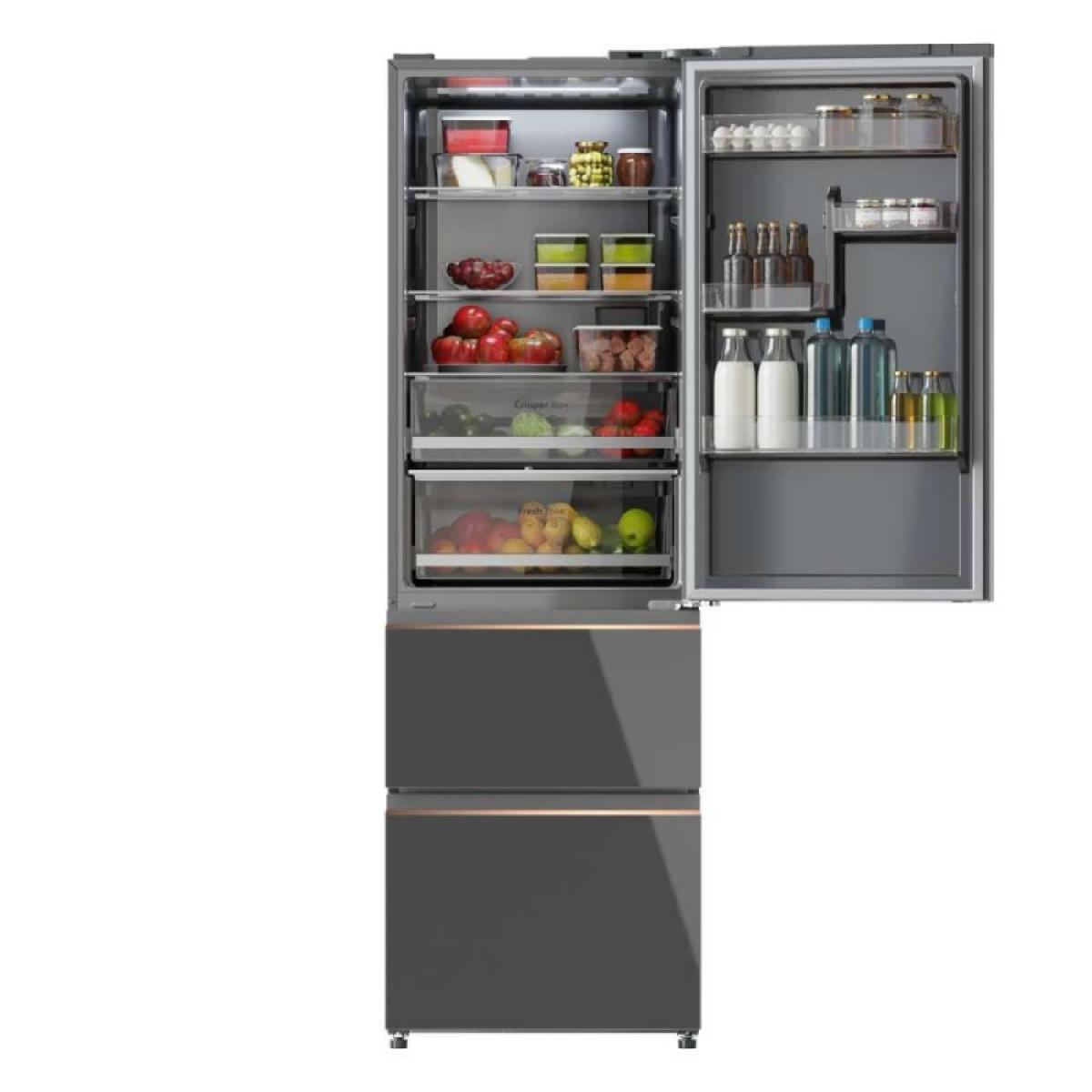 Cecotec Frigoríficos Americanos FD Bolero CoolMarket Combi FD 400 Grey Glass E