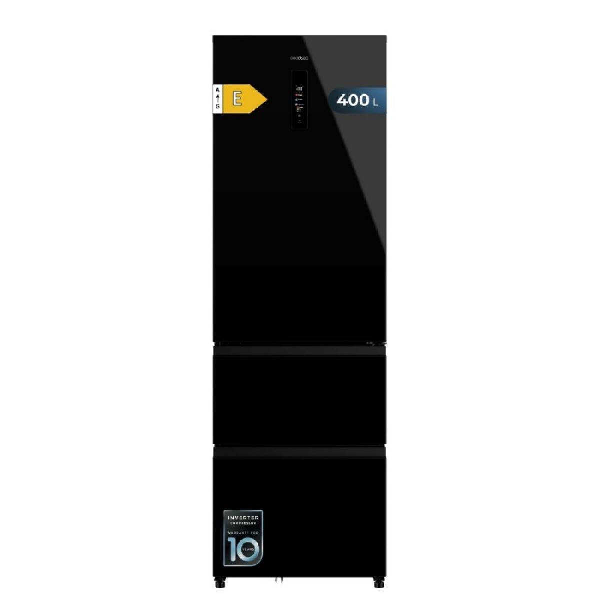 Cecotec Frigoríficos Americanos FD Bolero CoolMarket Combi FD 400 Black Glass E