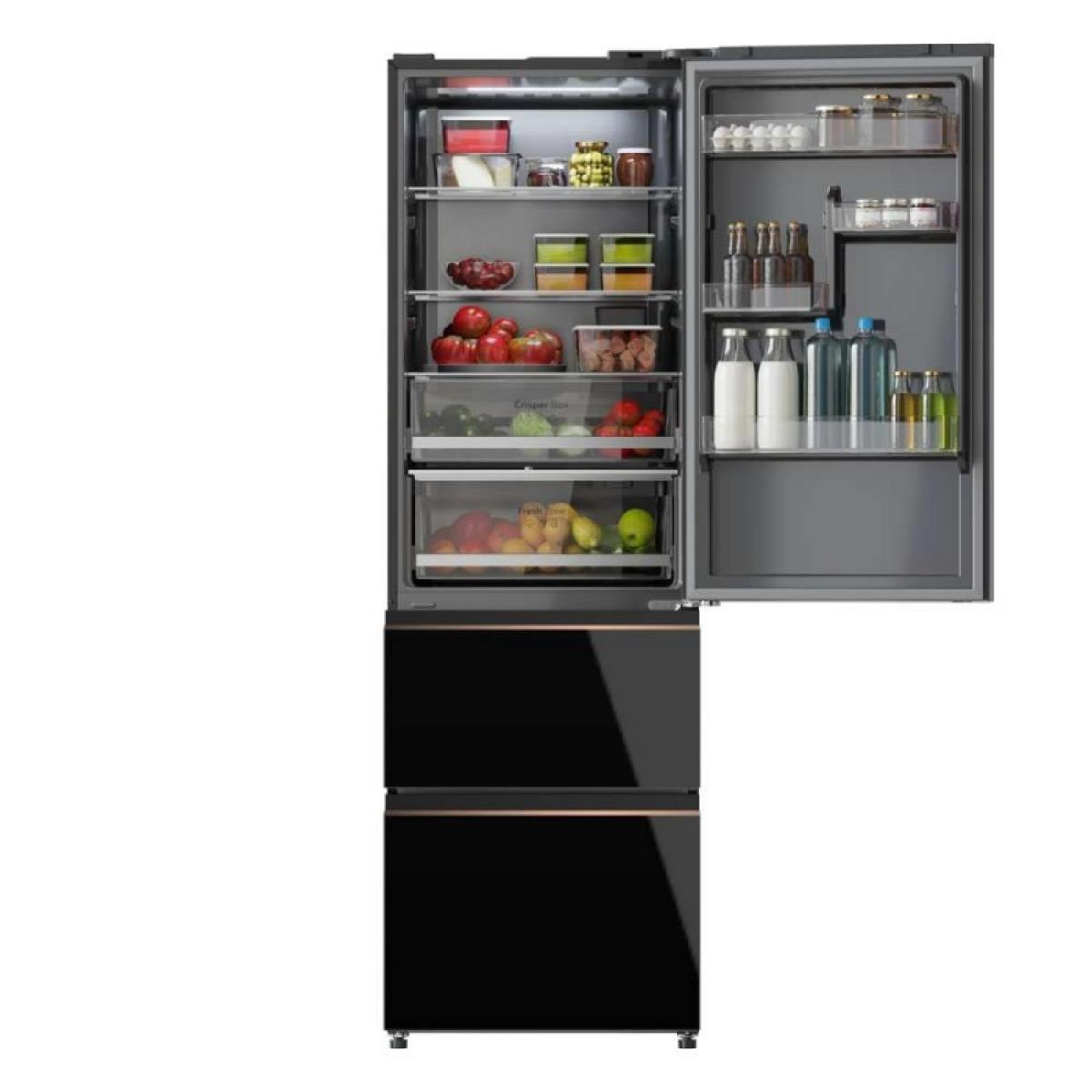 Cecotec Frigoríficos Americanos FD Bolero CoolMarket Combi FD 400 Black Glass E