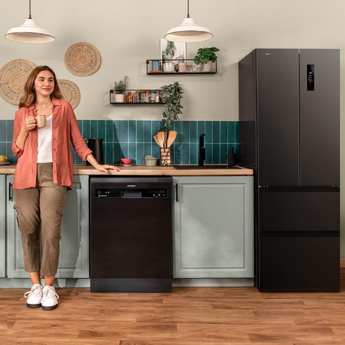 Cecotec Frigoríficos puerta francesa Bolero CoolMarket Combi F2D 400 Dark E