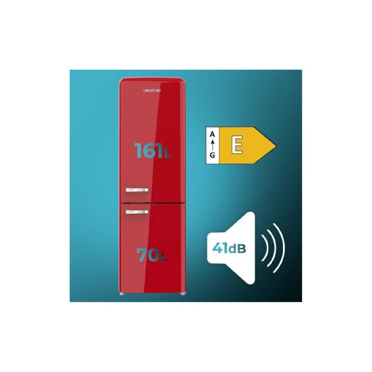 Cecotec Frigoríficos retro Bolero CoolMarket Combi Origin 231 NF Red E