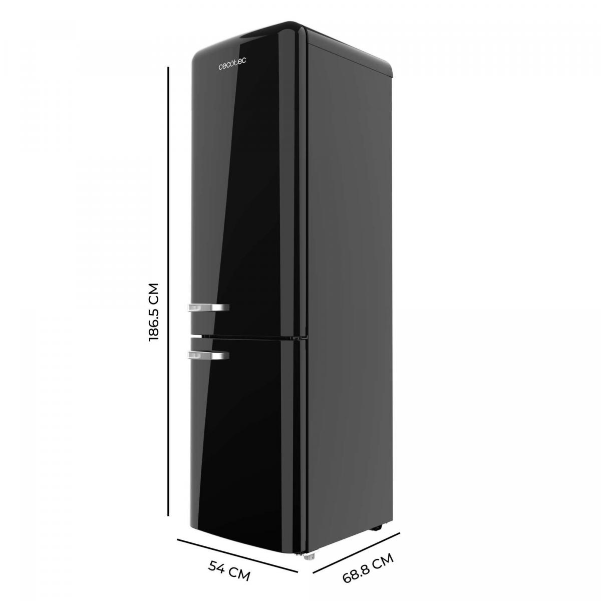 Cecotec Frigoríficos retro Bolero CoolMarket Combi Origin 250 NF Black E
