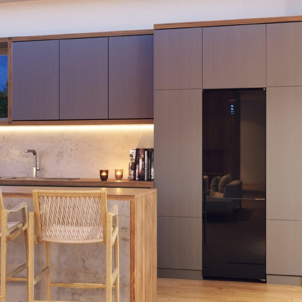 Cecotec Frigoríficos combi Bolero CoolMarket Combi 356 Black Cristal D