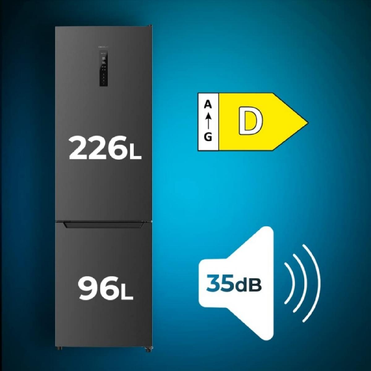 Cecotec Frigoríficos combi Bolero CoolMarket Combi 322 Dark D