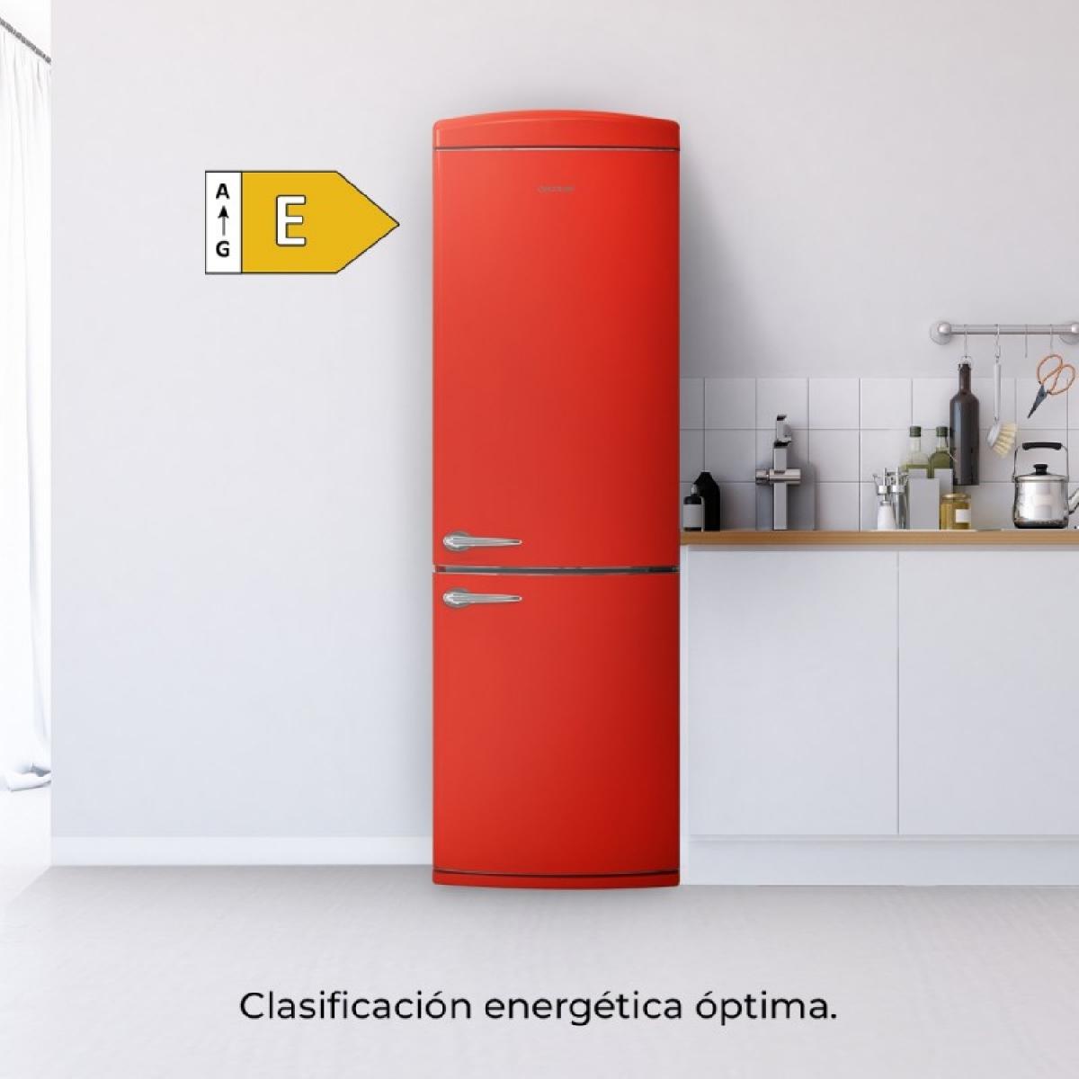 Cecotec Frigoríficos retro Bolero CoolMarket Combi Origin 294 Red E