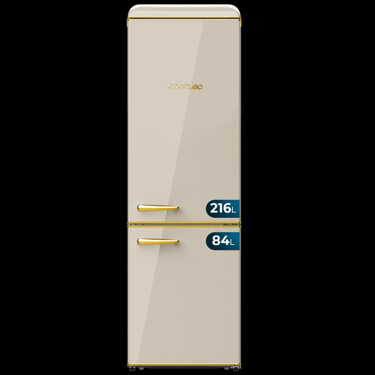 Cecotec Frigoríficos retro Bolero CoolMarket Combi Origin 300 Beige E