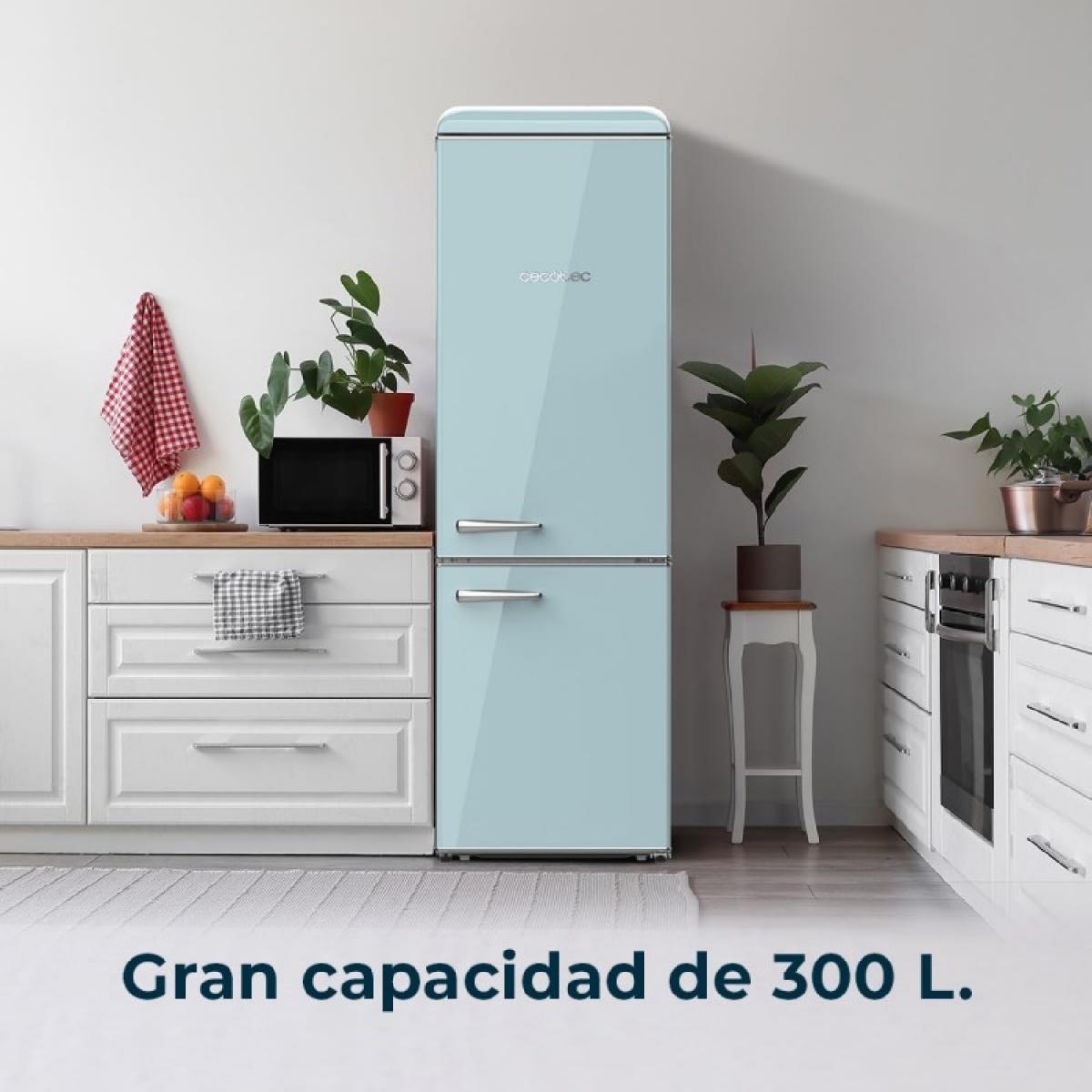 Cecotec Frigoríficos retro Bolero CoolMarket Combi Origin 300 Blue E