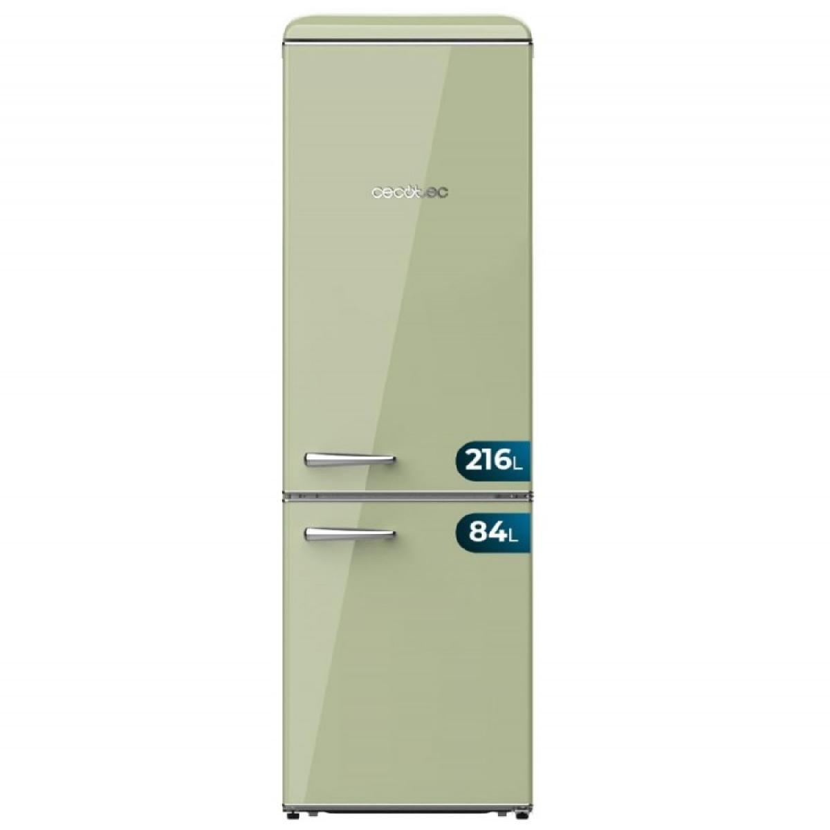 Cecotec Frigoríficos retro Bolero CoolMarket Combi Origin 300 Green E
