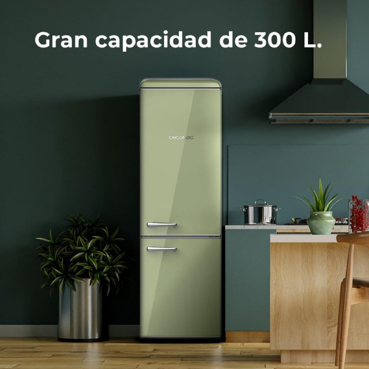 Cecotec Frigoríficos retro Bolero CoolMarket Combi Origin 300 Green E