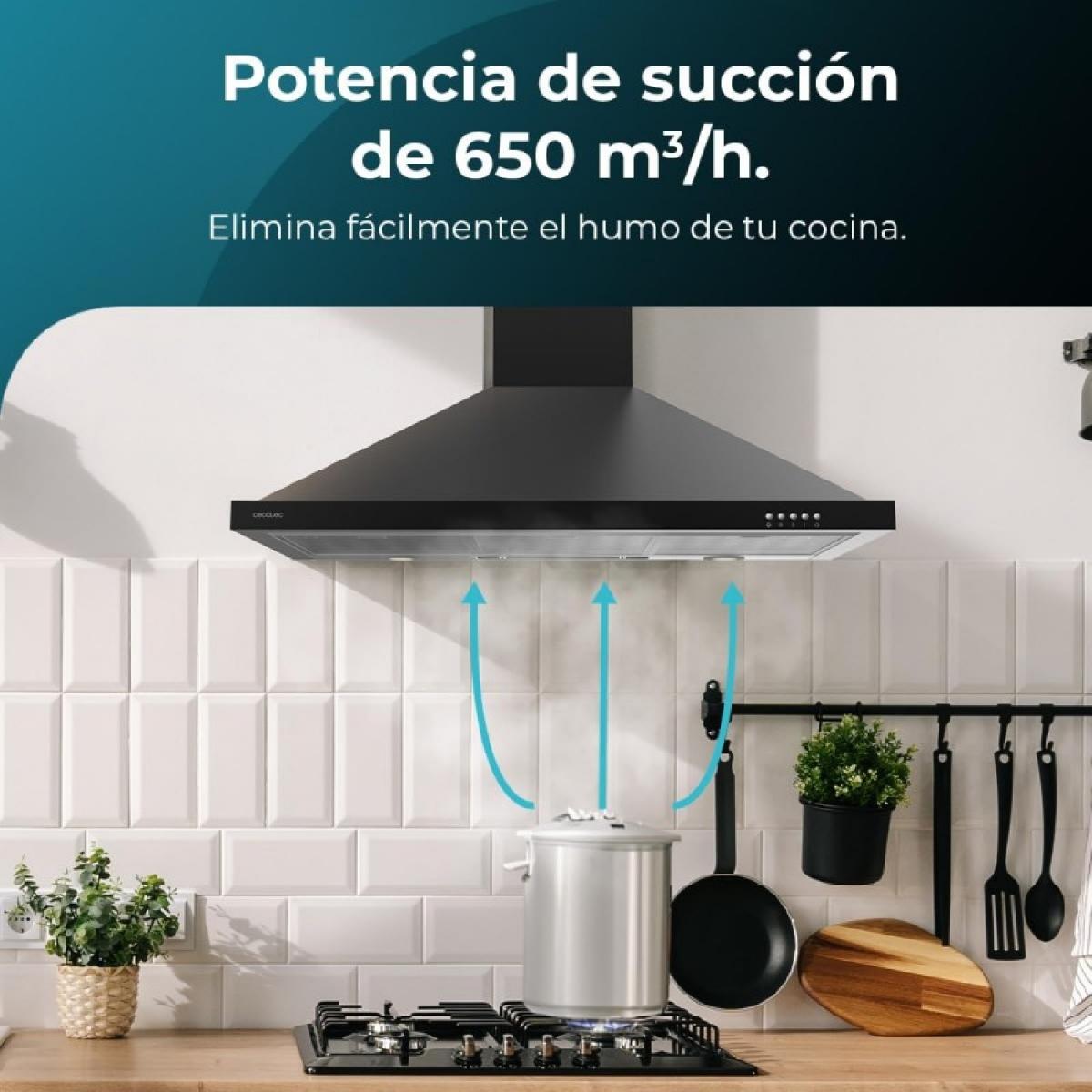 Cecotec Campanas pirámide Bolero Flux PM 906500 Black A