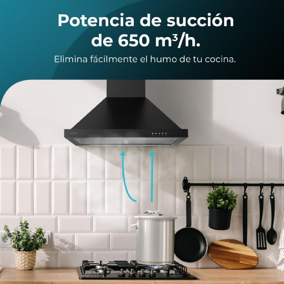 Cecotec Campanas pirámide Bolero Flux PM 606500 Black A