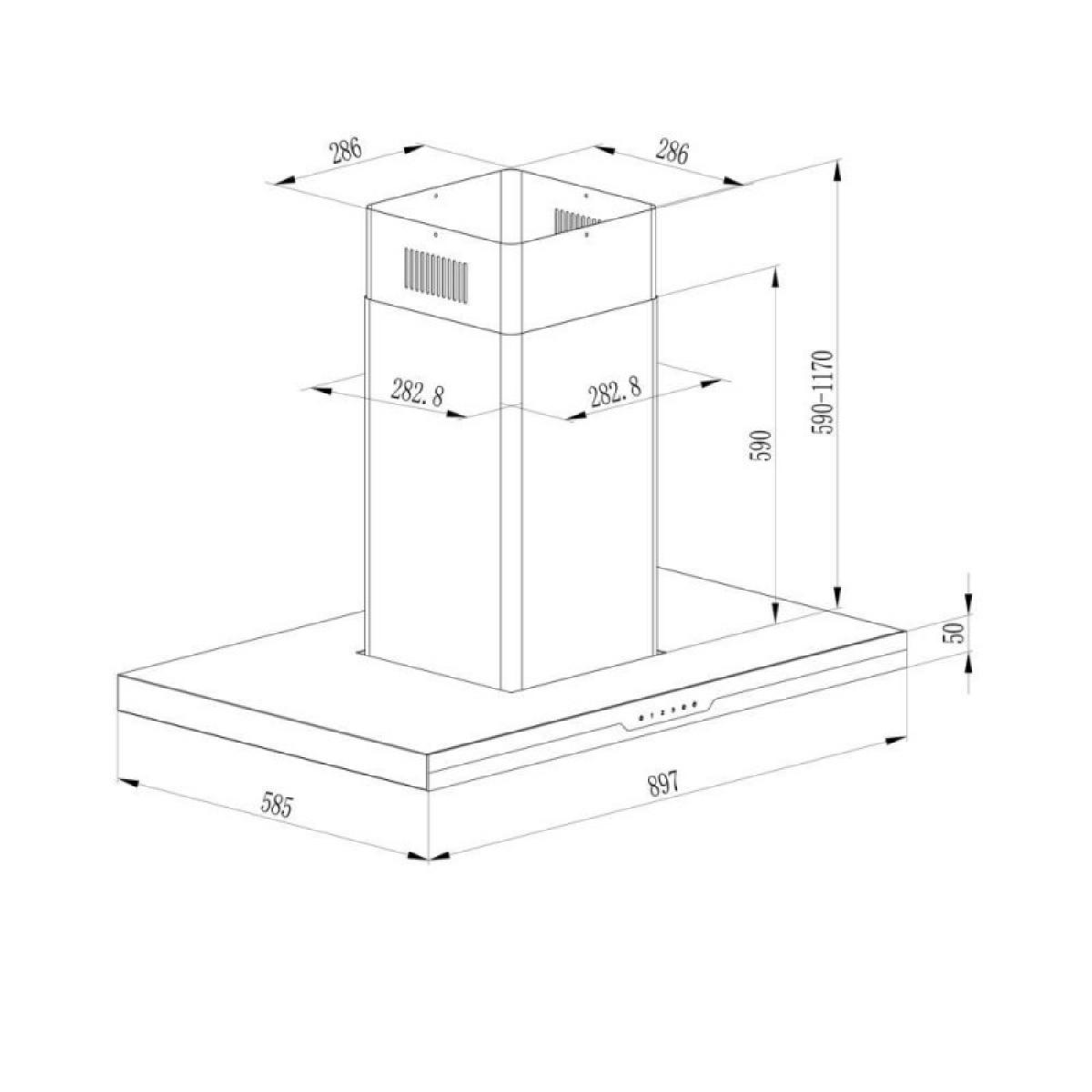 Cecotec Campanas de isla Bolero Flux ICT 908000 Glass Black A++