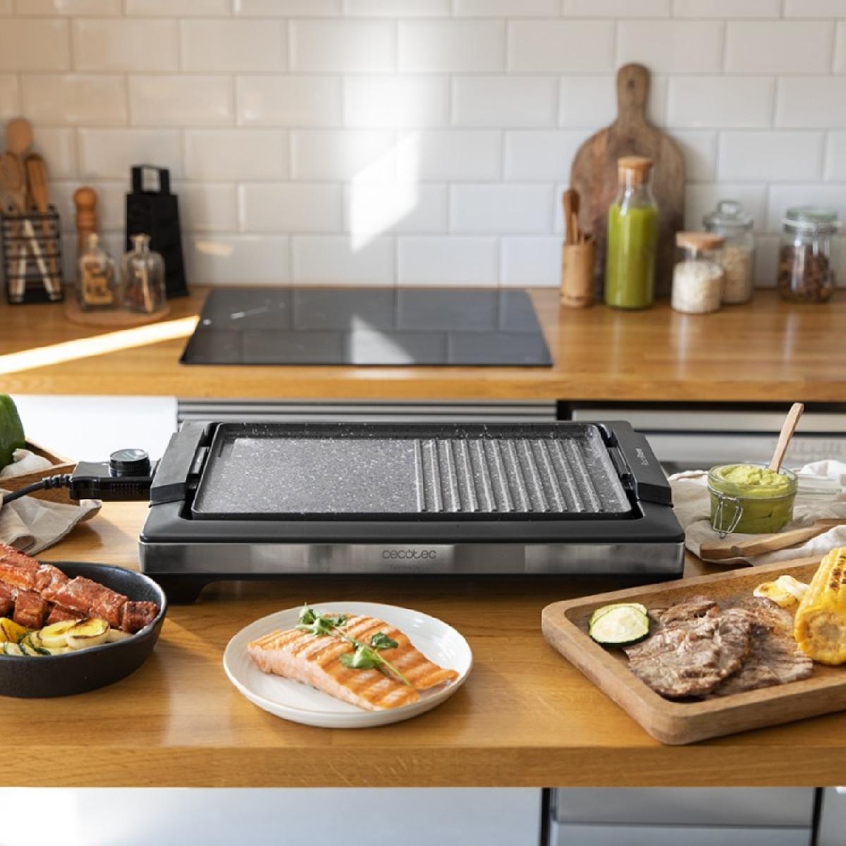 Cecotec Planchas eléctricas Pancha De Cocina Tasty&Grill 2000 Inox Mixstone