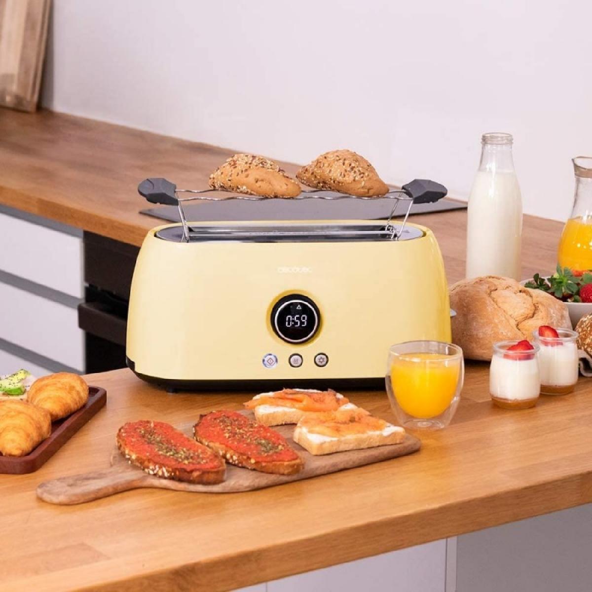Cecotec Tostadores verticales Tostador Vertical Digital Classictoast 15000 Yellow Extra Double