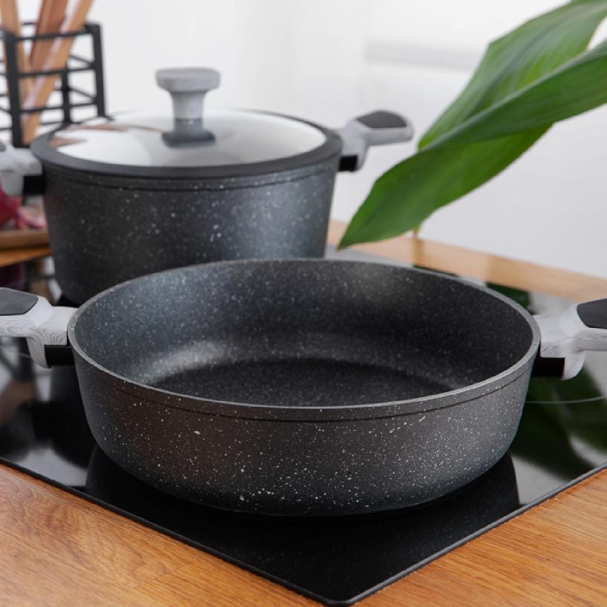 Cecotec Ollas y cazos Olla baja Polka Exclusive 28 Low Pot Wood&Rock