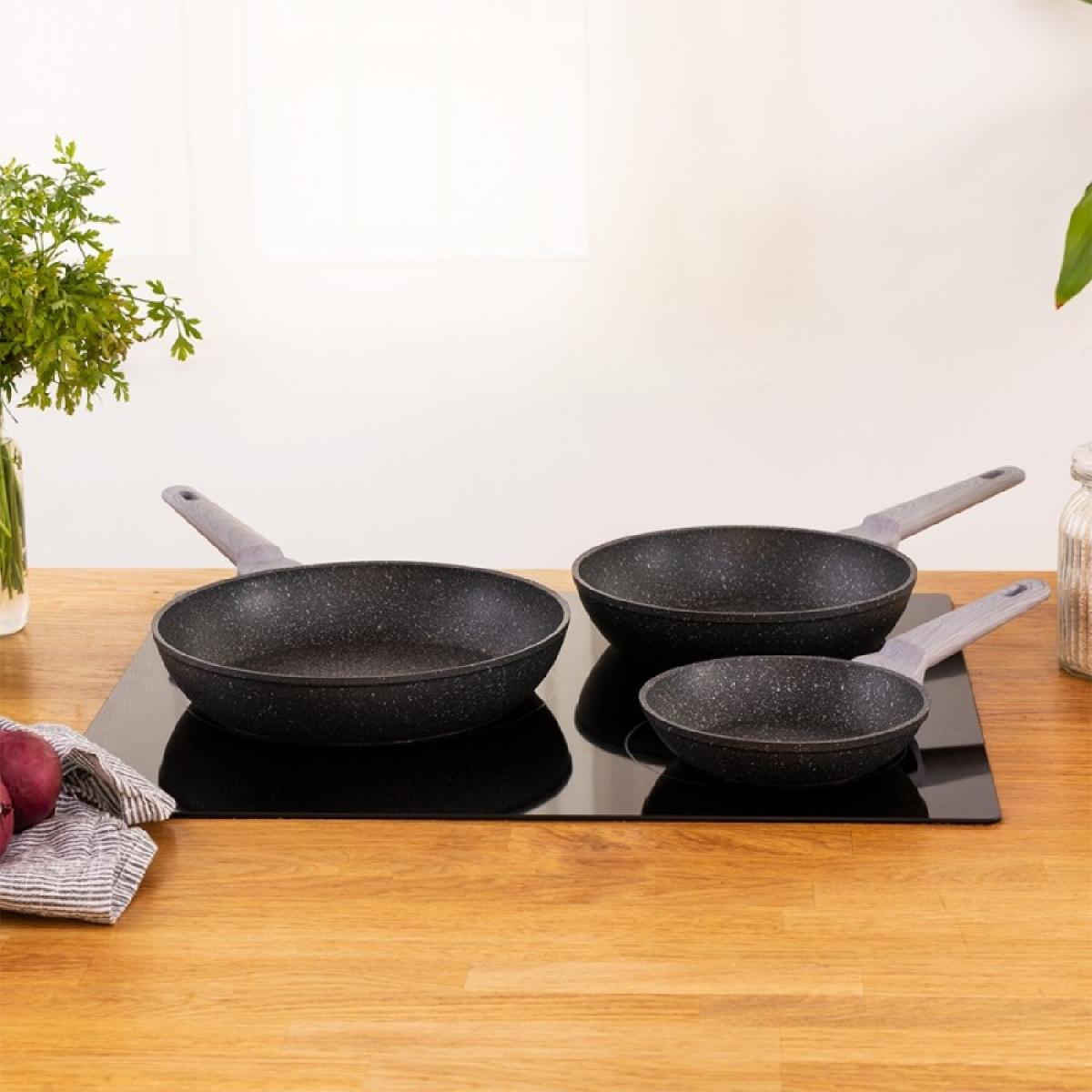 Cecotec Set de sartenes Set de Sartenes Polka Exclusive 20-24-28 Bucket Set Wood&Rock