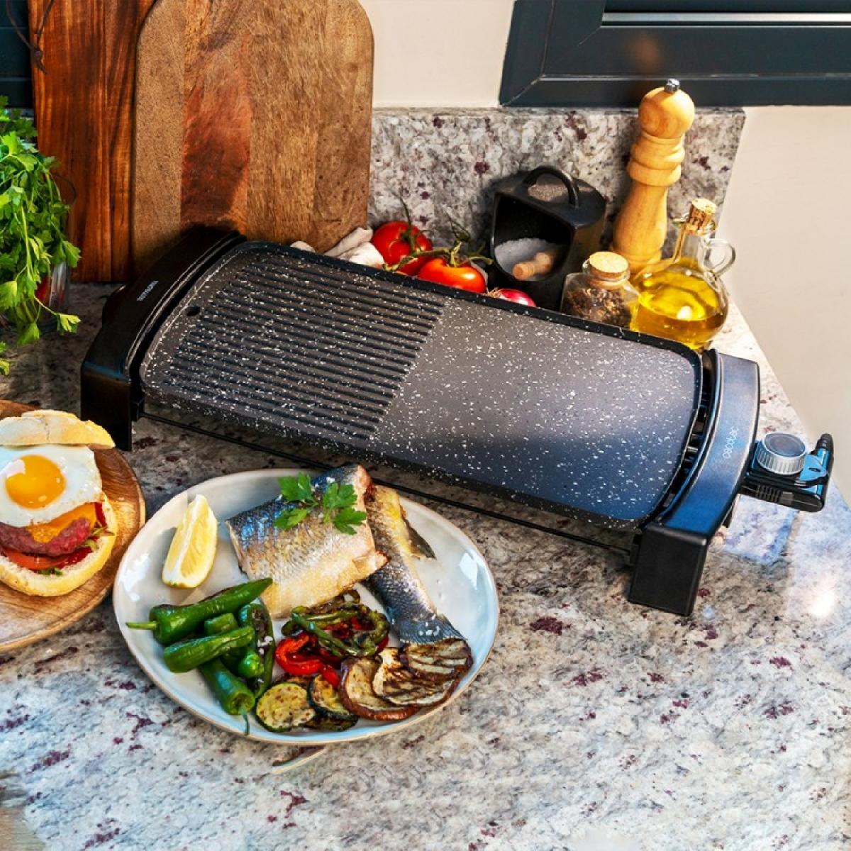Cecotec Planchas eléctricas Plancha Eléctrica Tasty&Grill 2500 Rockwater Mixgrill