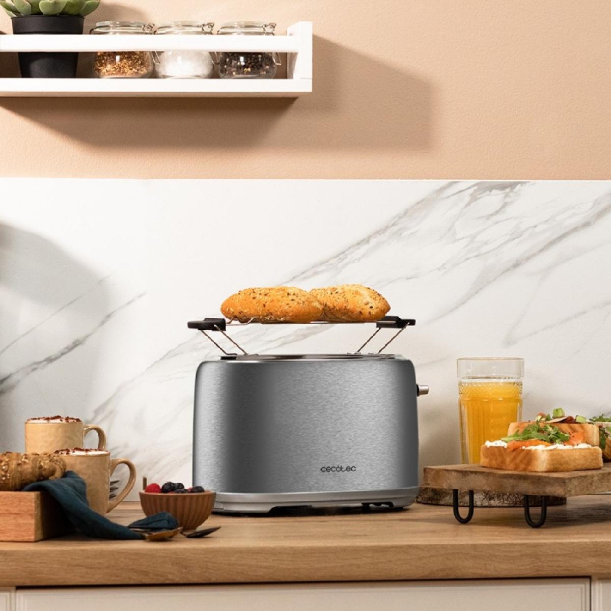 Cecotec Tostadores verticales Tostador Vertical Toast&Taste 1000 Retro Double Inox