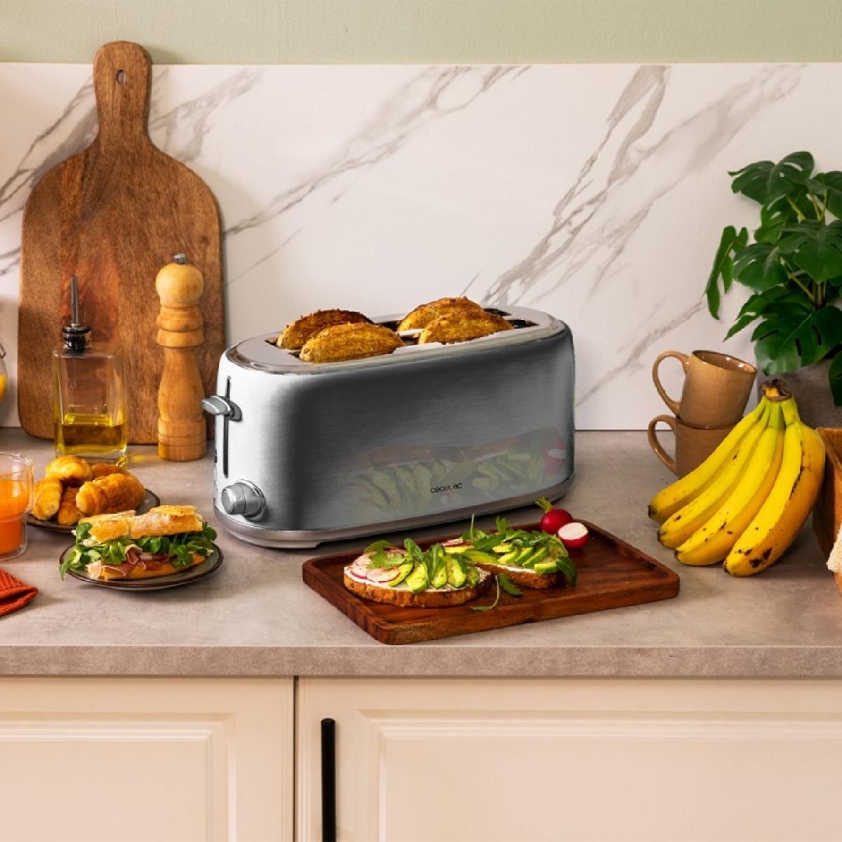 Cecotec Tostadores verticales Tostador Vertical Toast&Taste 1600 Retro Double Inox