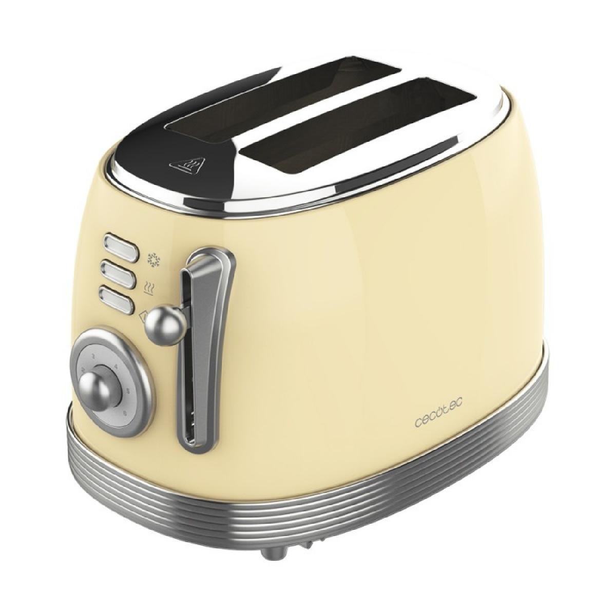 Cecotec Tostadores verticales Vintage 800 Light Yellow
