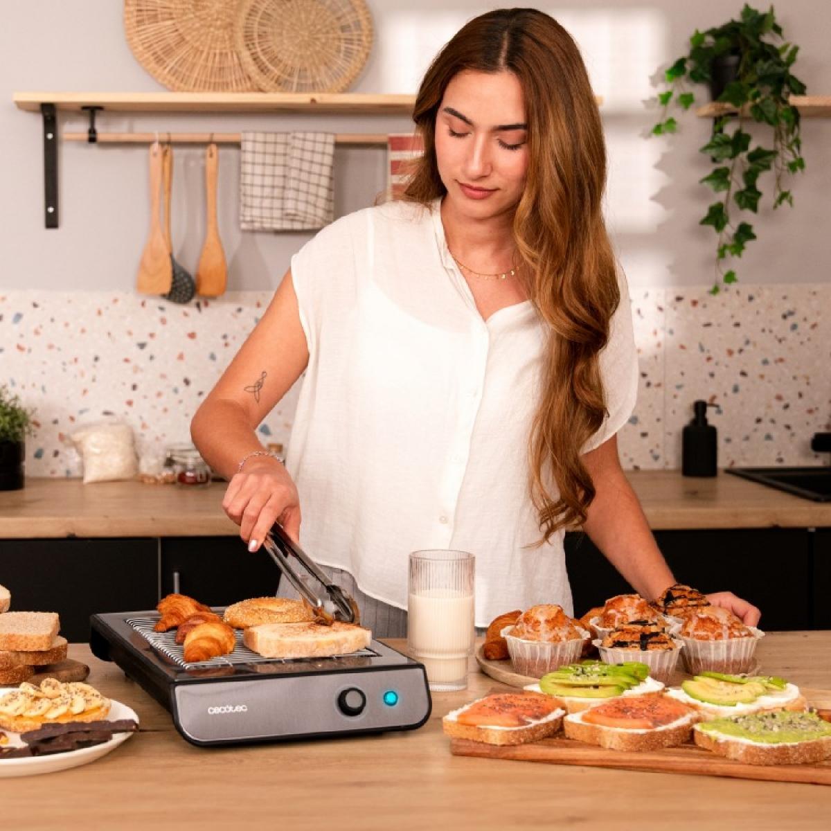 Cecotec Tostadores planos Tostador Plano Turbo Easytoast Inoxdark