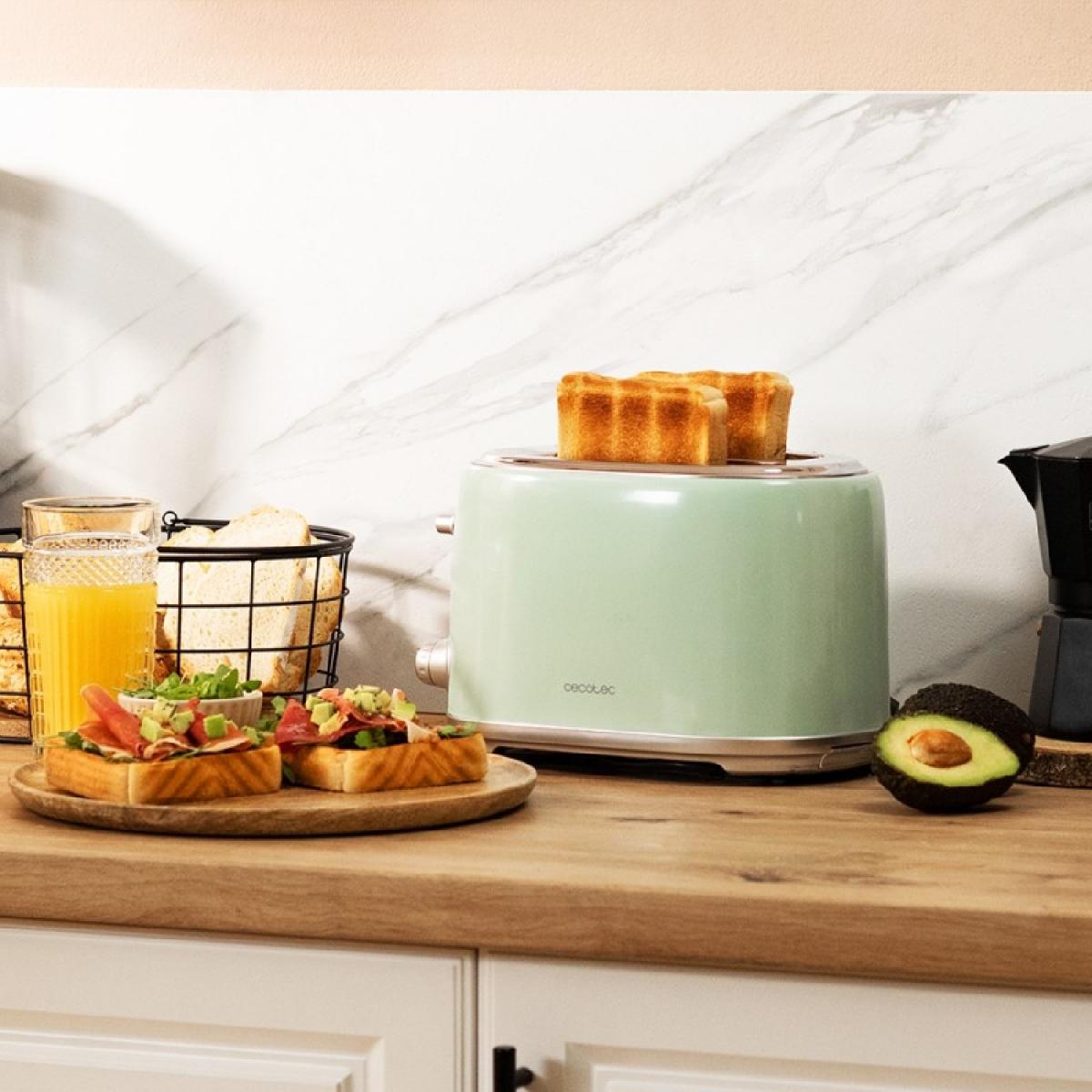 Cecotec Tostadores verticales Tostador Vertical Toast&Taste 1000 Retro Double Green