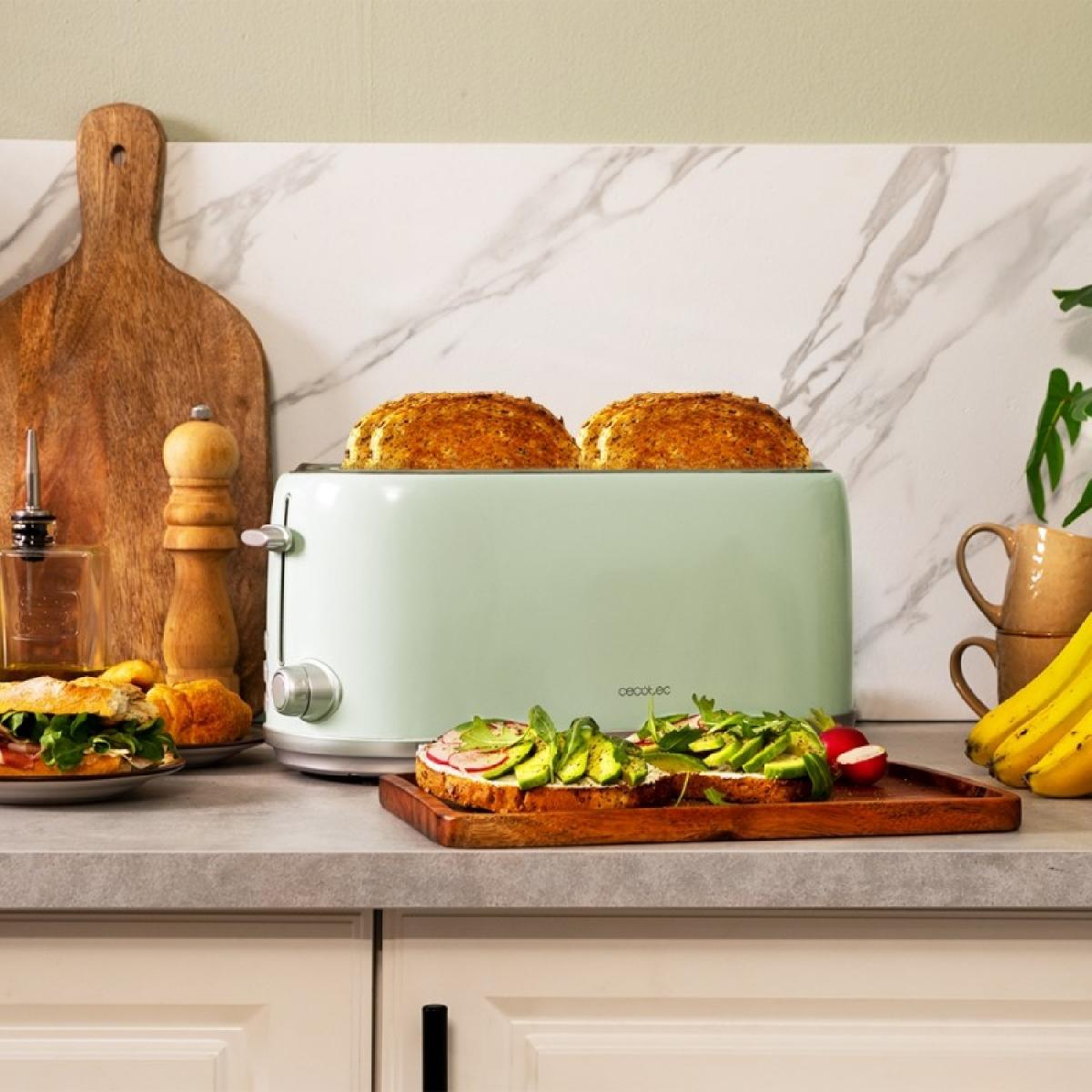 Cecotec Tostadores verticales Tostador Vertical Toast&Taste 1600 Retro Double Green