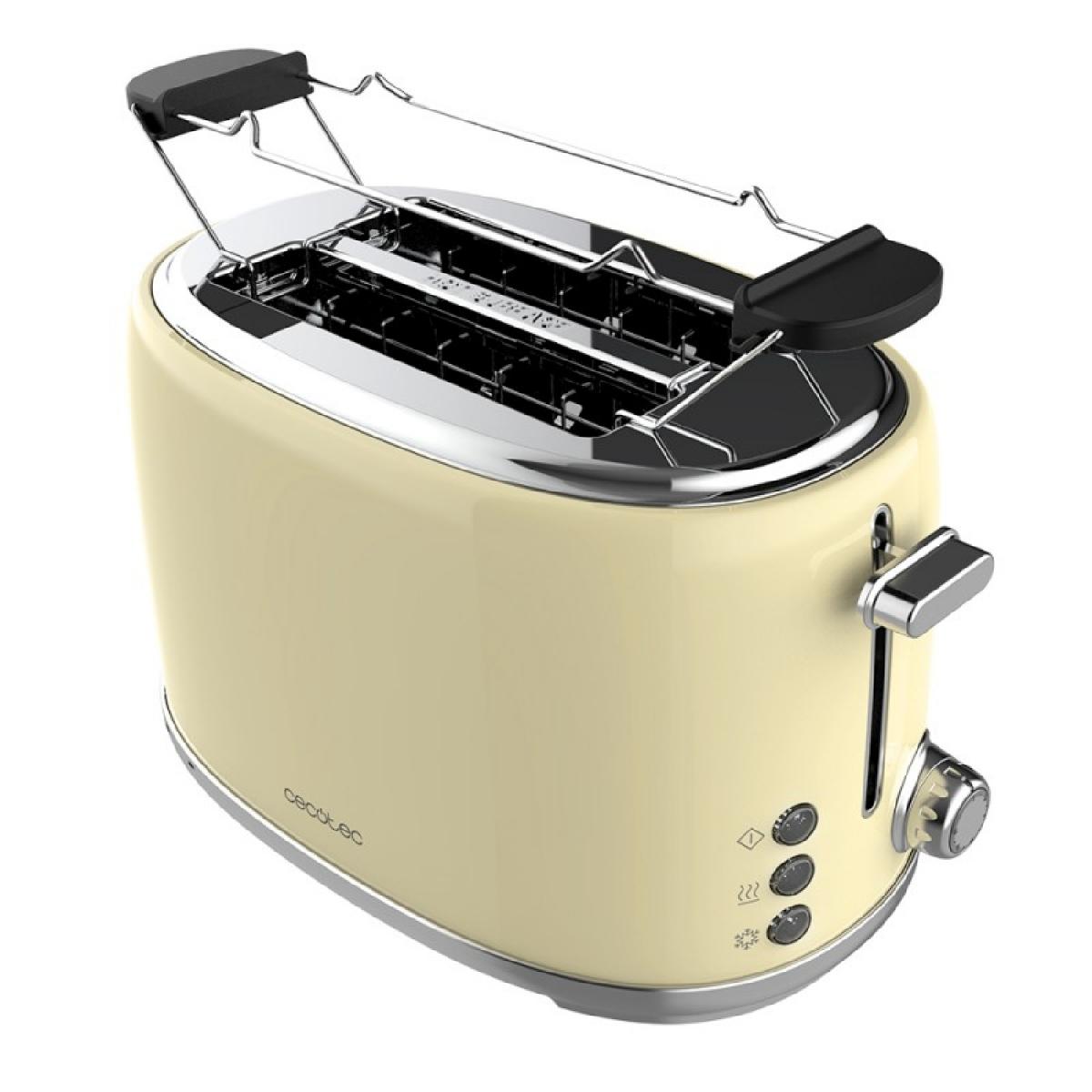 Cecotec Tostadores verticales Tostador Vertical Toast&Taste 1000 Retro Double Beige