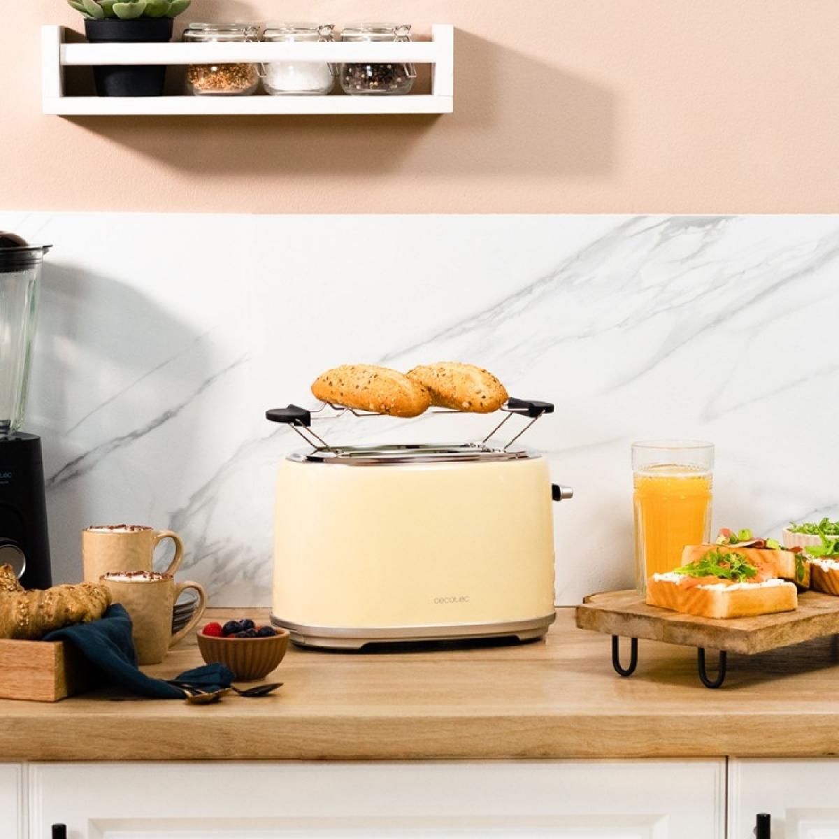 Cecotec Tostadores verticales Tostador Vertical Toast&Taste 1000 Retro Double Beige