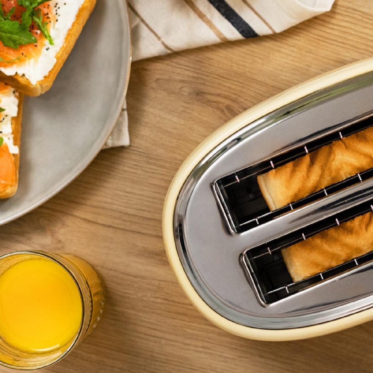Cecotec Tostadores verticales Tostador Vertical Toast&Taste 1000 Retro Double Beige