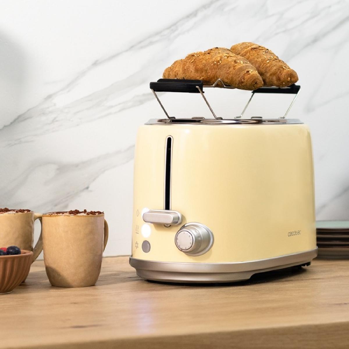 Cecotec Tostadores verticales Tostador Vertical Toast&Taste 1000 Retro Double Beige