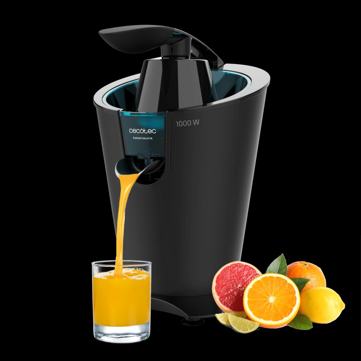 Cecotec Exprimidores eléctricos de brazo EssentialVita PowerFresh 1000 Black