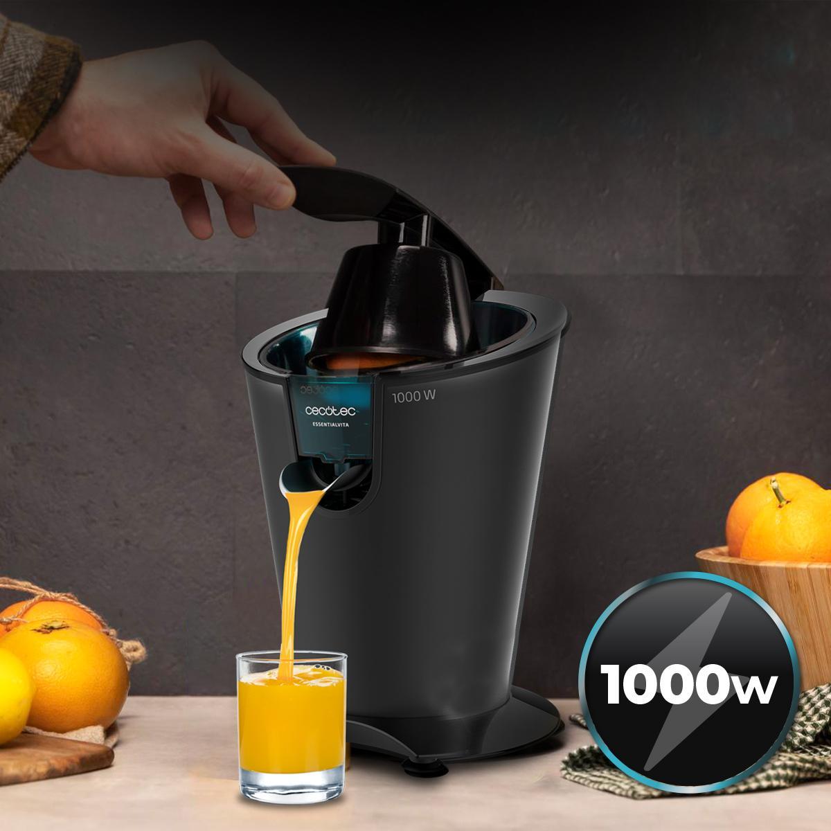 Cecotec Exprimidores eléctricos de brazo EssentialVita PowerFresh 1000 Black