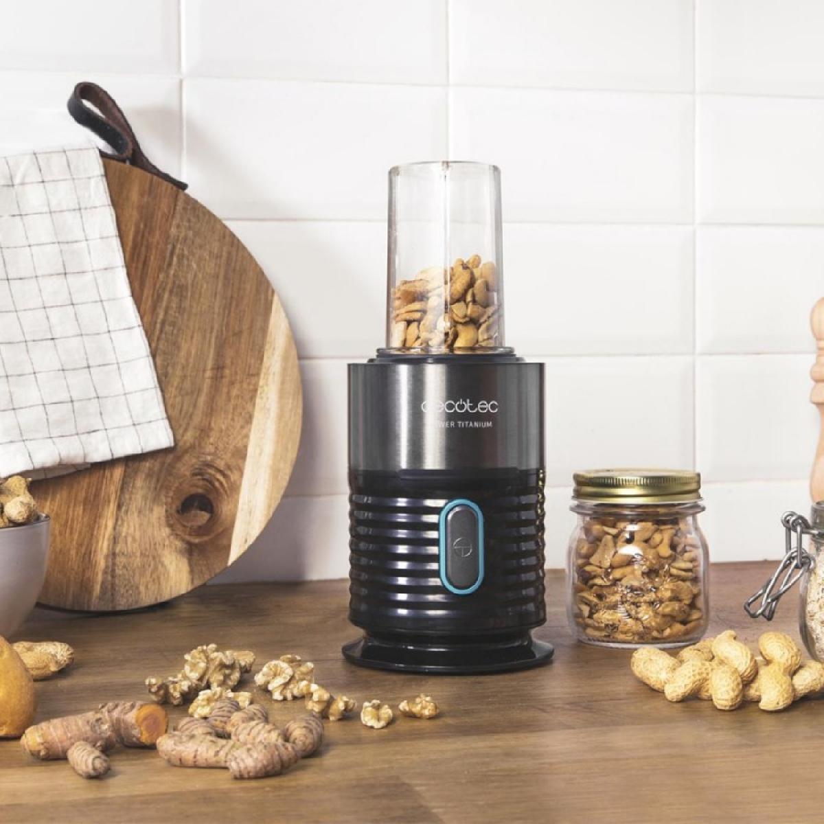 Cecotec Batidoras de vaso individual Batidora de vaso individual power titanium 650 easygo inox