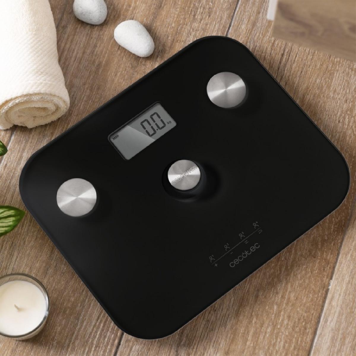 Cecotec Básculas de baño sin APP Surface Precision EcoPower 10100 Full Healthy Black