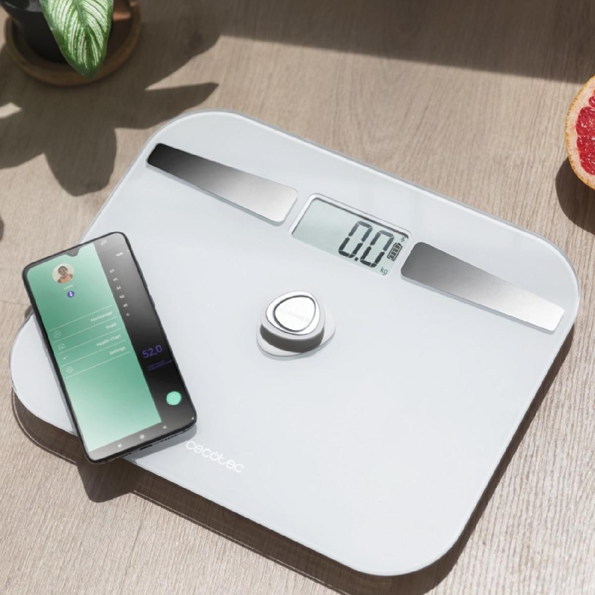 Cecotec Básculas de baño con APP Surface Precision EcoPower 10200 Smart Healthy White
