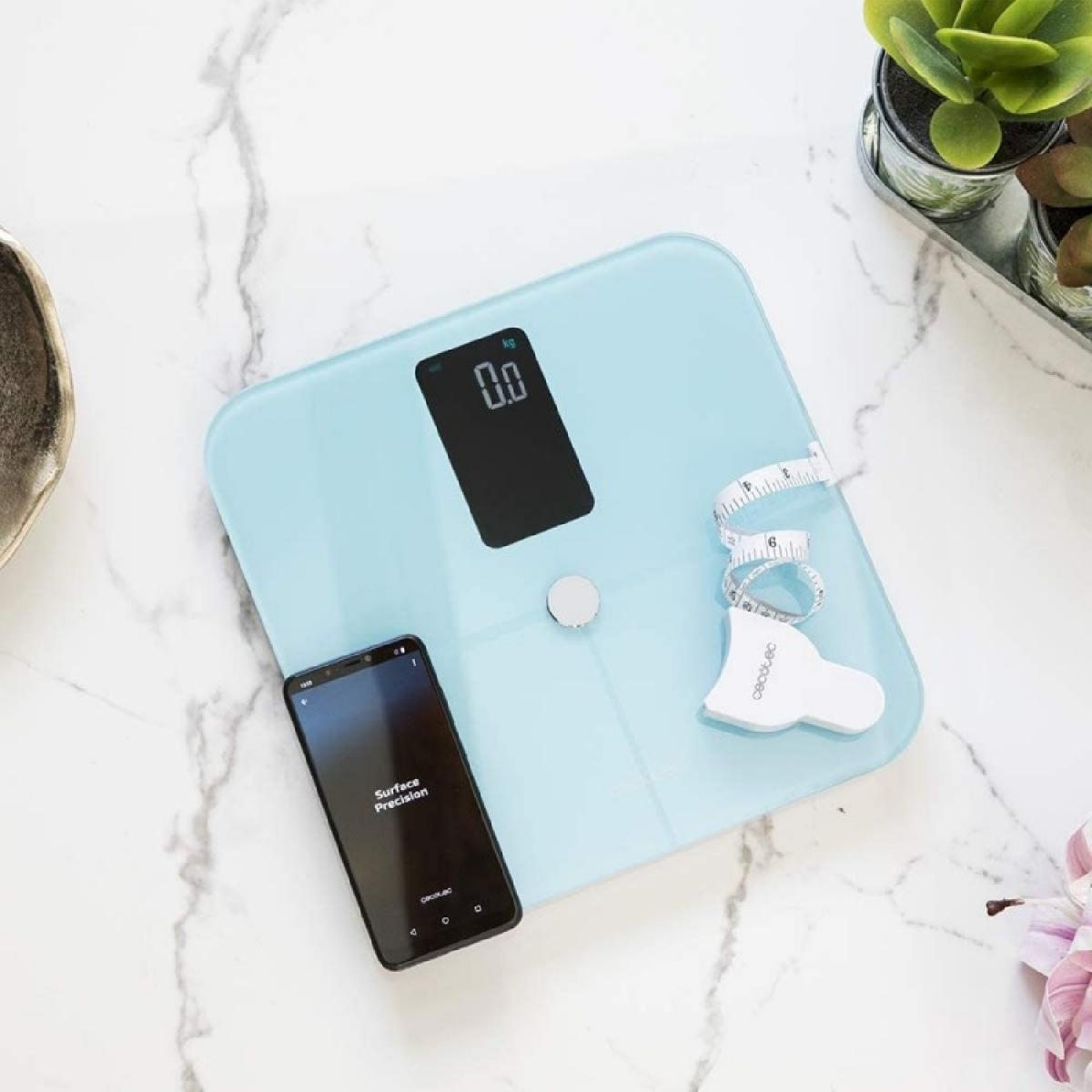 Cecotec Básculas de baño con APP Surface Precision 10400 Smart Healthy Vision Blue
