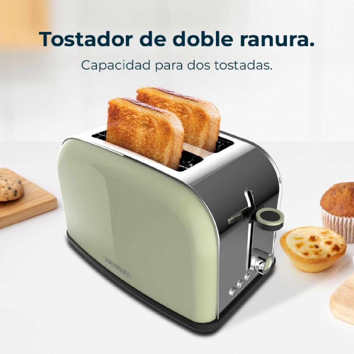 Cecotec Tostadores verticales Tostador vertical Toastin time 850 Green