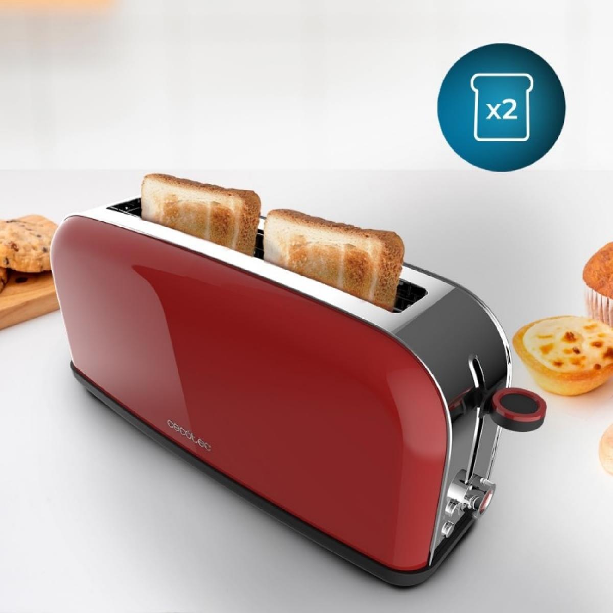 Cecotec Tostadores verticales Tostador vertical Toastin time 850 Red Long