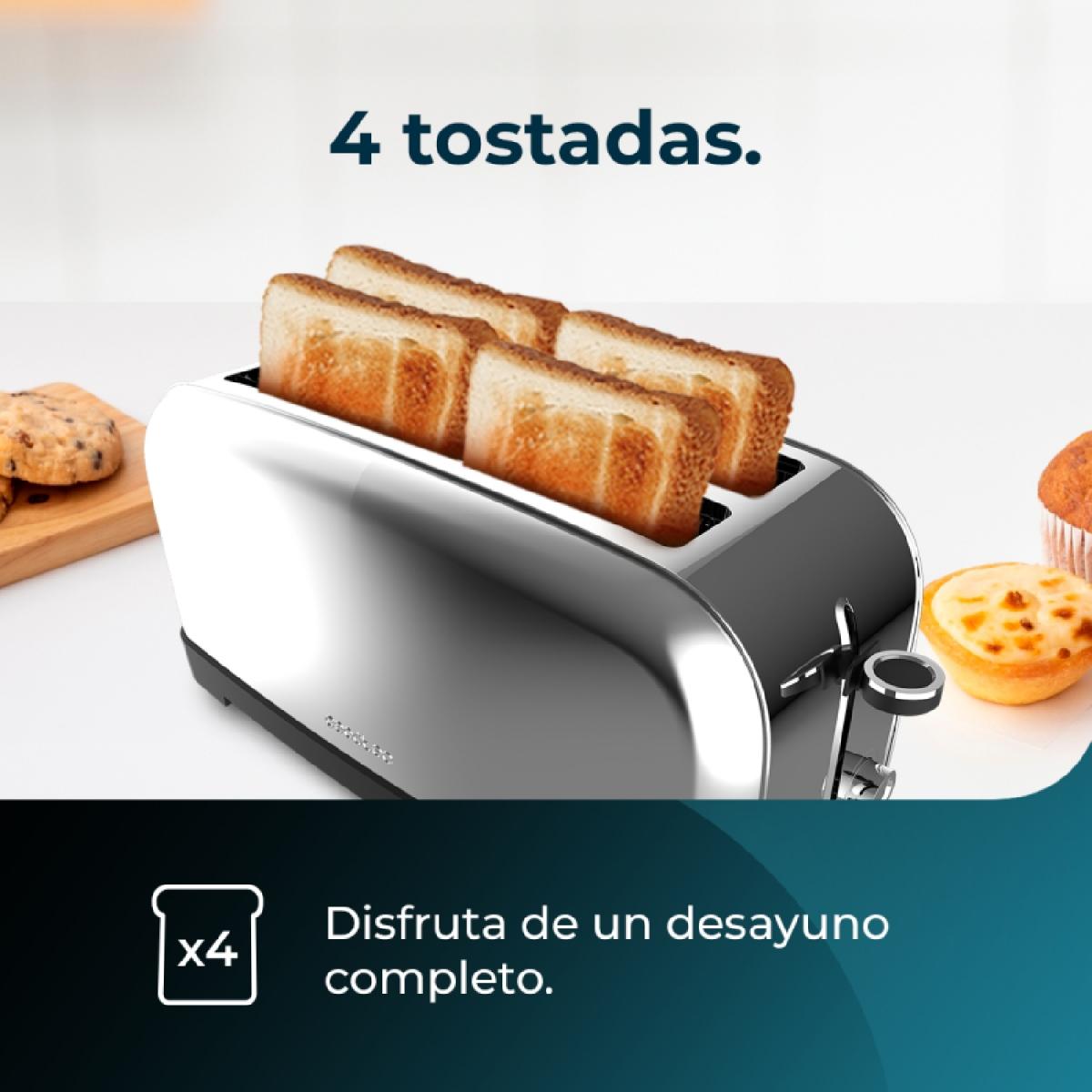 Cecotec Tostadores verticales Tostador vertical Toastin time 1500 Inox