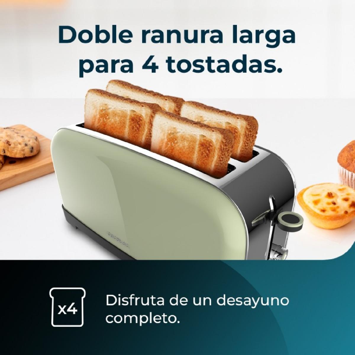 Cecotec Tostadores verticales Tostador vertical Toastin time 1500 Green