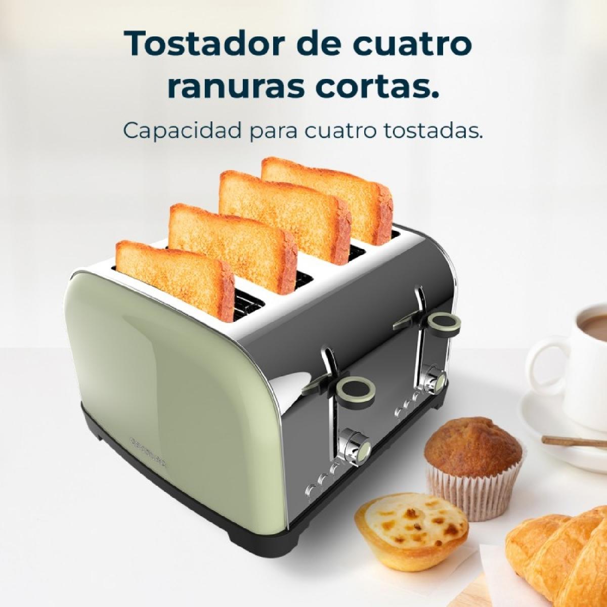 Cecotec Tostadores verticales Tostador vertical Toastin time 1500 Double Green