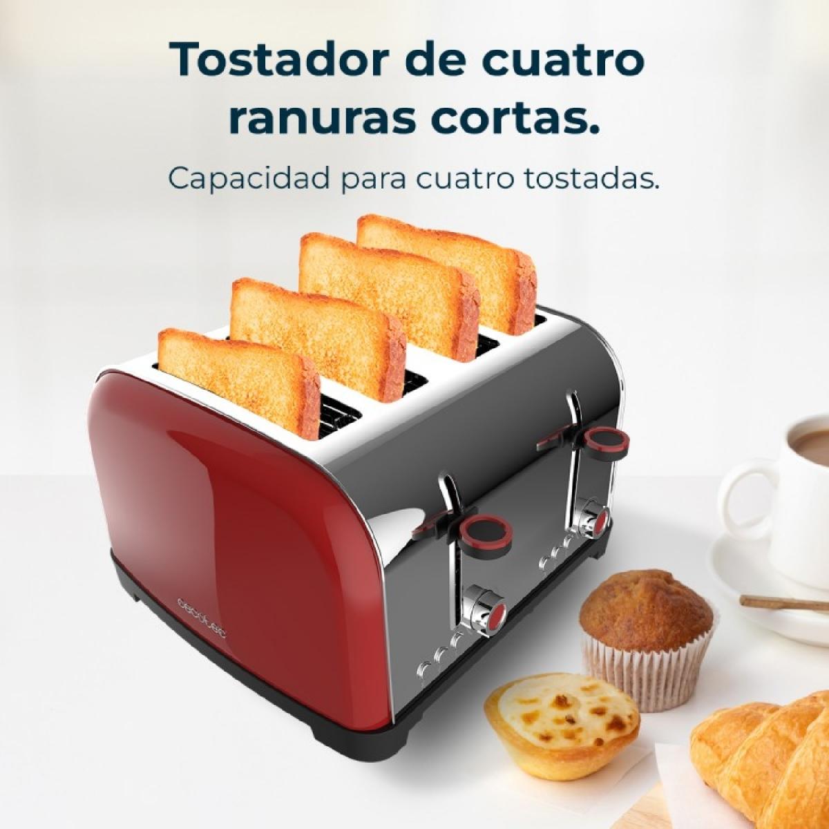 Cecotec Tostadores verticales Tostador vertical Toastin time 1500 Double Red