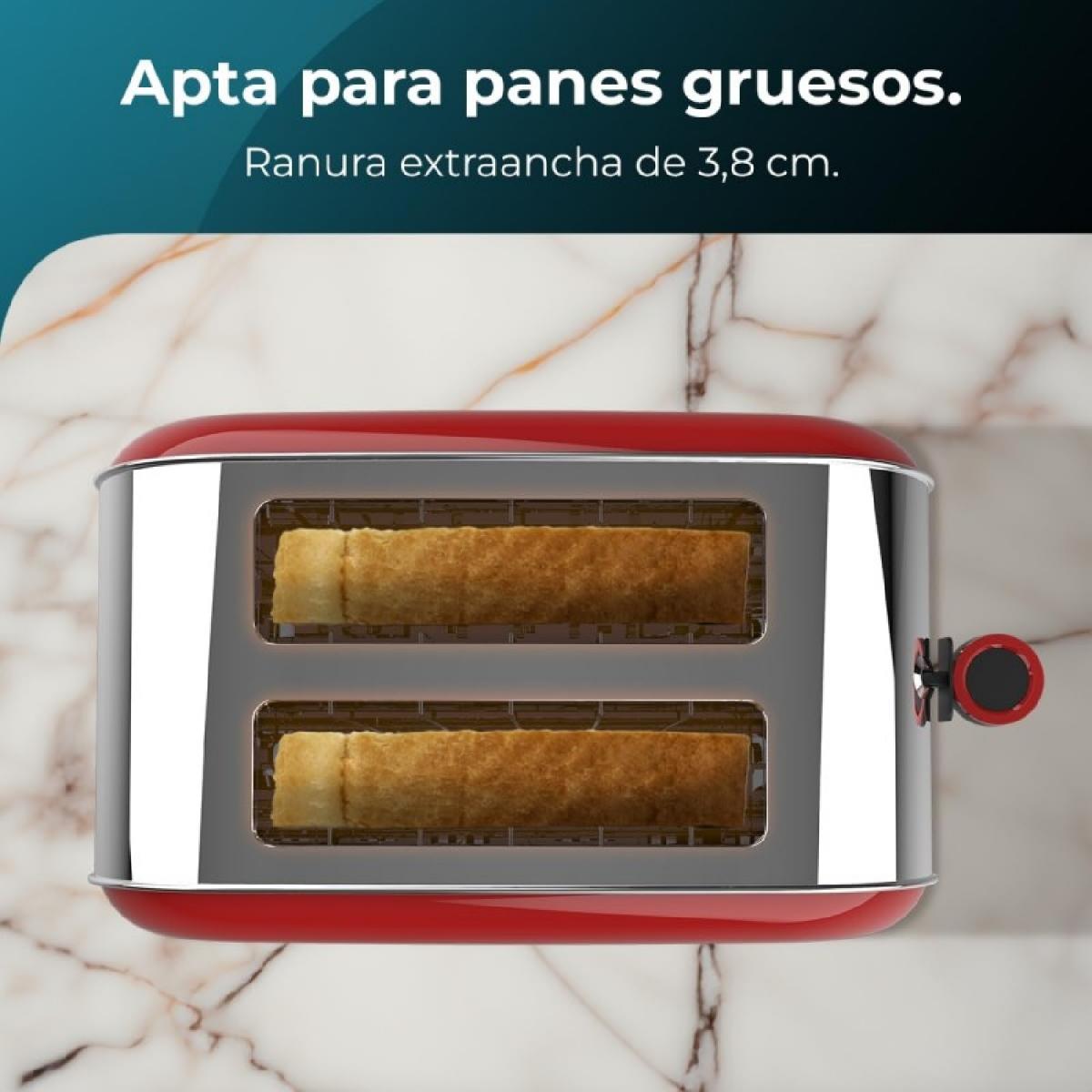 Cecotec Tostadores verticales Tostador vertical Toastin time 850 Red Lite