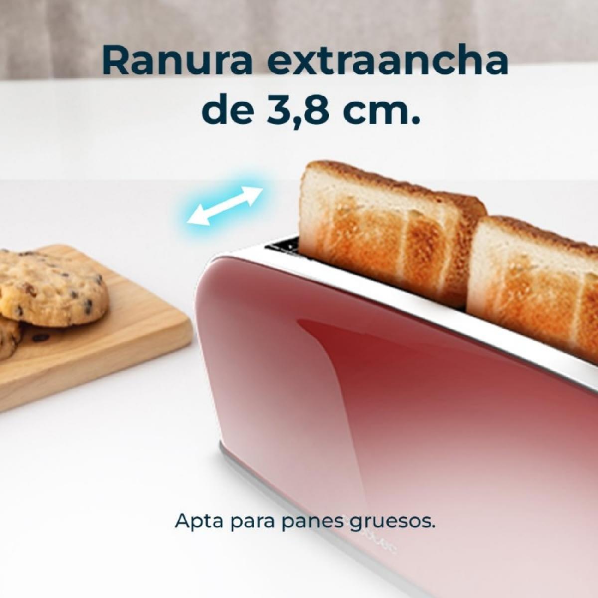 Cecotec Tostadores verticales Tostador vertical Toastin time 850 Red Long Lite