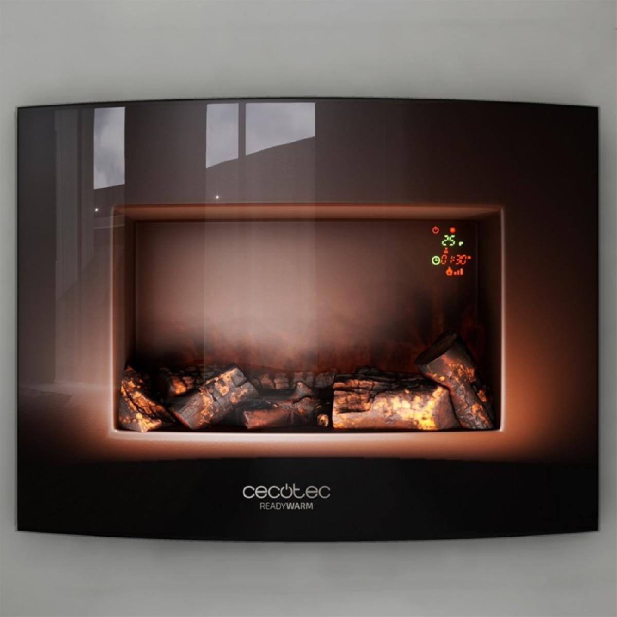 Cecotec Chimeneas eléctricas Chimenea electrica decorativa de pared Ready Warm 2200 Curved Flames