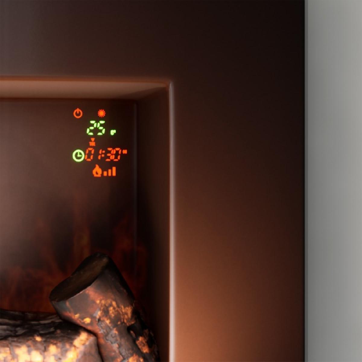 Cecotec Chimeneas eléctricas Chimenea electrica decorativa de pared Ready Warm 2200 Curved Flames